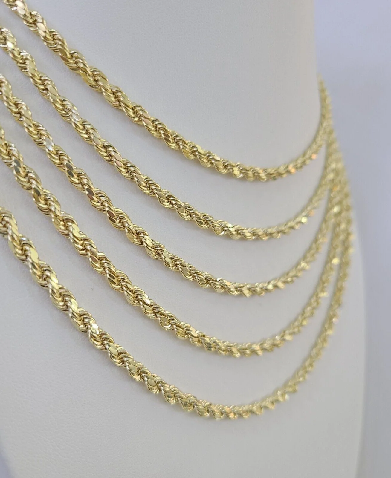 14k Real Rope Chain Necklace 4mm 18"-26" Inch Yellow Gold Men Women Genuine - Image 4