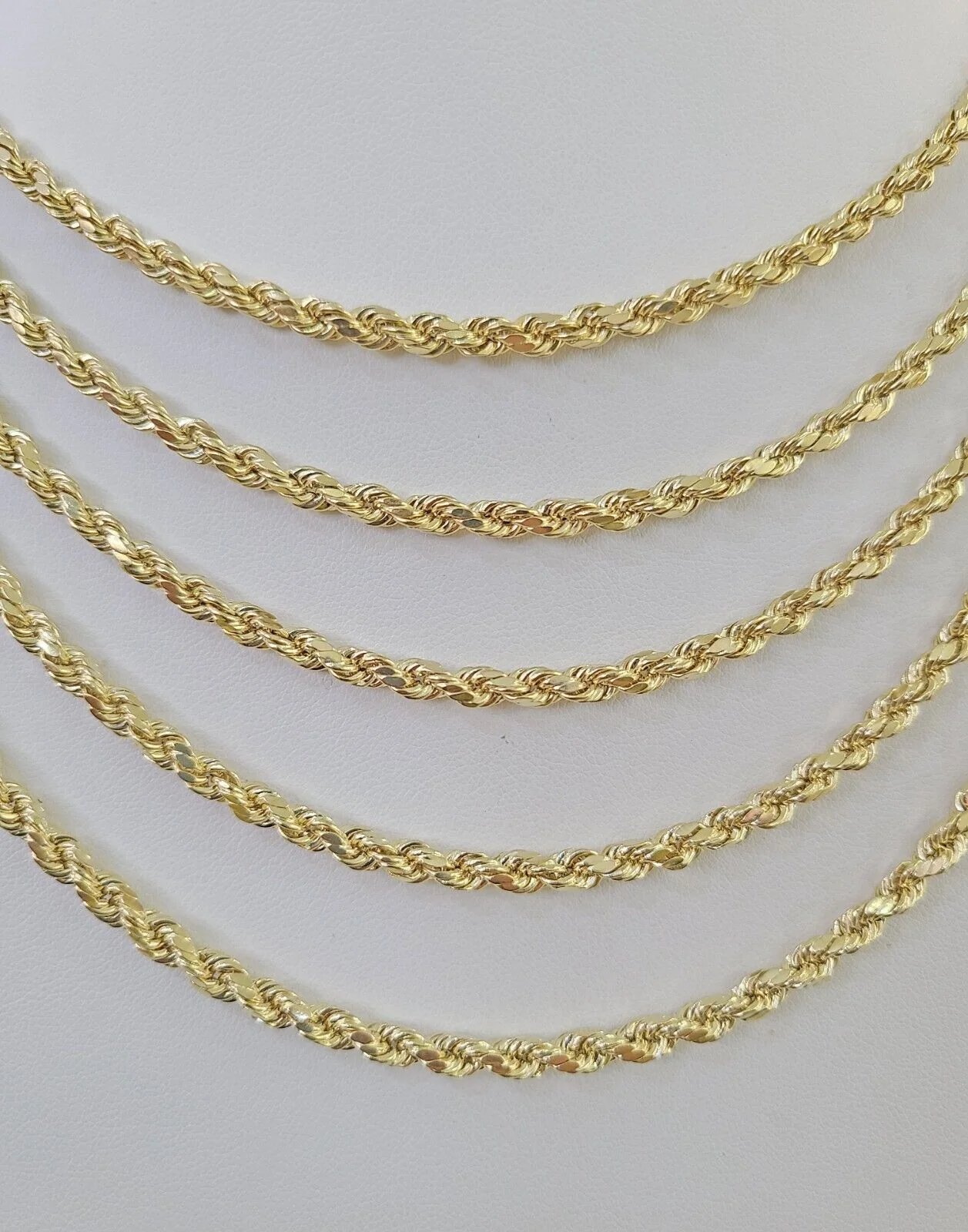 14k Real Rope Chain Necklace 4mm 18"-26" Inch Yellow Gold Men Women Genuine - Image 5