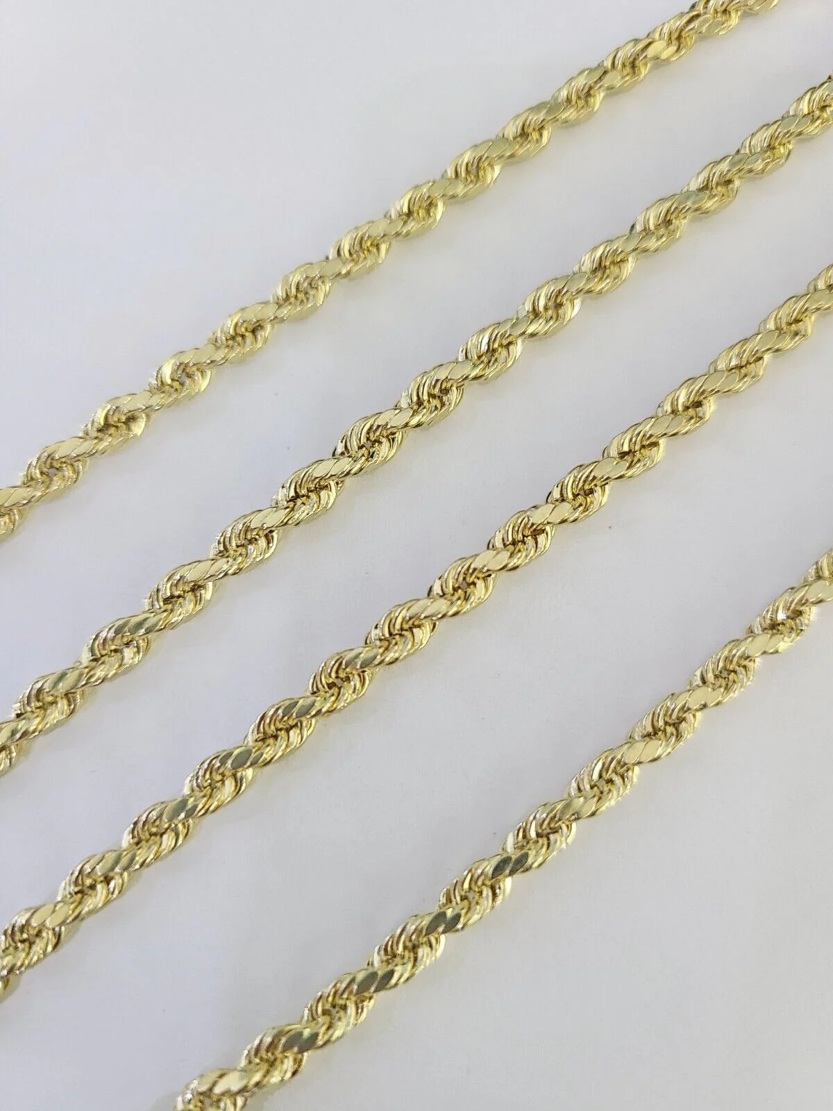 14k Real Rope Chain Necklace 4mm 18"-26" Inch Yellow Gold Men Women Genuine - Image 6