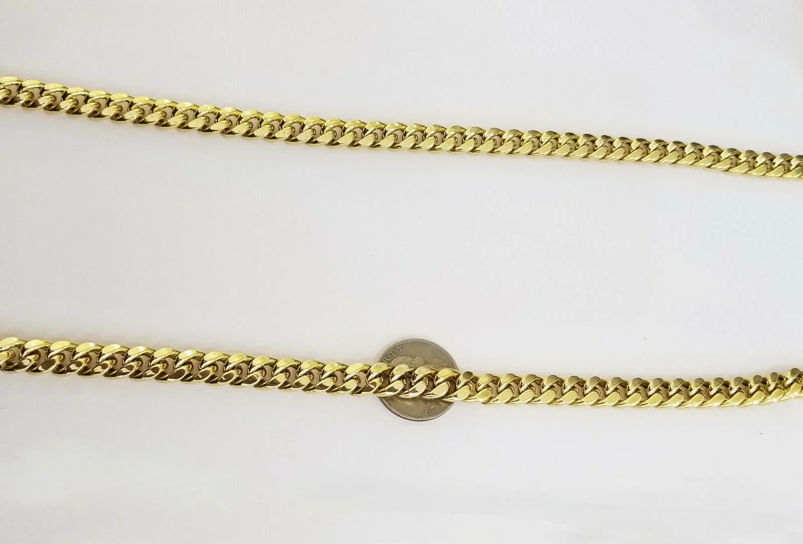14k REAL Yellow Gold Necklace 26" Inch 10mm Miami Cuban Box Lock Men 14kt - Image 4