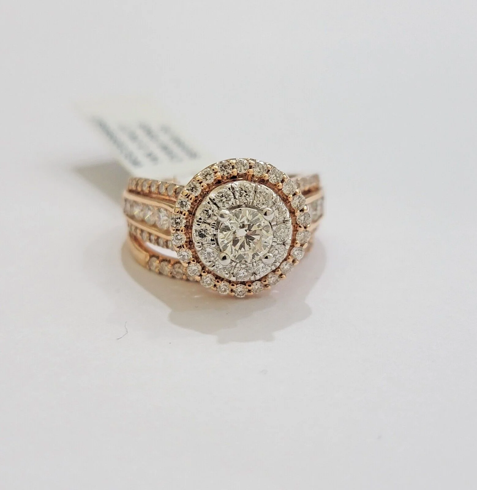 14k Rose Gold Diamond Ring & Band Set Ladies 2CTW Wedding Engagement Solid REAL - Image 6