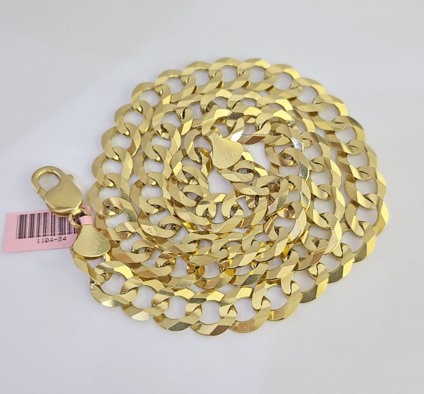 14k Solid Gold Cuban Curb Link chain 11mm 24 Inches Real Necklace Yellow Genuine - Image 8