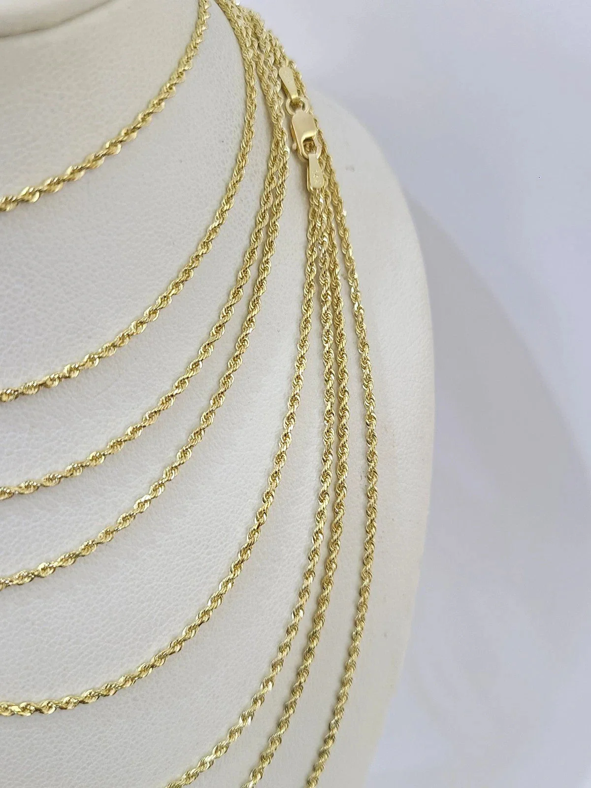 14k Solid Rope Chain Necklace 2mm 18"-22" Inch Yellow Gold Men Women 14Kt