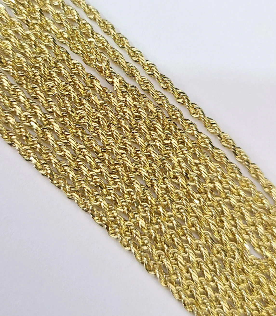 14k Solid Rope Chain Necklace 2mm 18"-22" Inch Yellow Gold Men Women 14Kt - Image 6