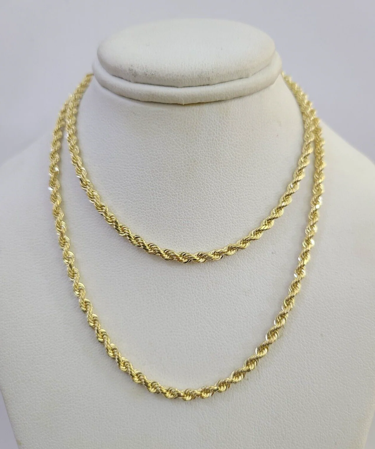 14k Solid Rope Chain Necklace 4mm 18"-28" Inch Yellow Gold Men Women 14Kt - Image 4
