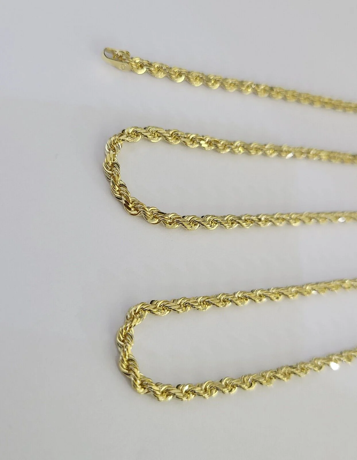 14k Solid Rope Chain Necklace 4mm 18"-28" Inch Yellow Gold Men Women 14Kt - Image 6
