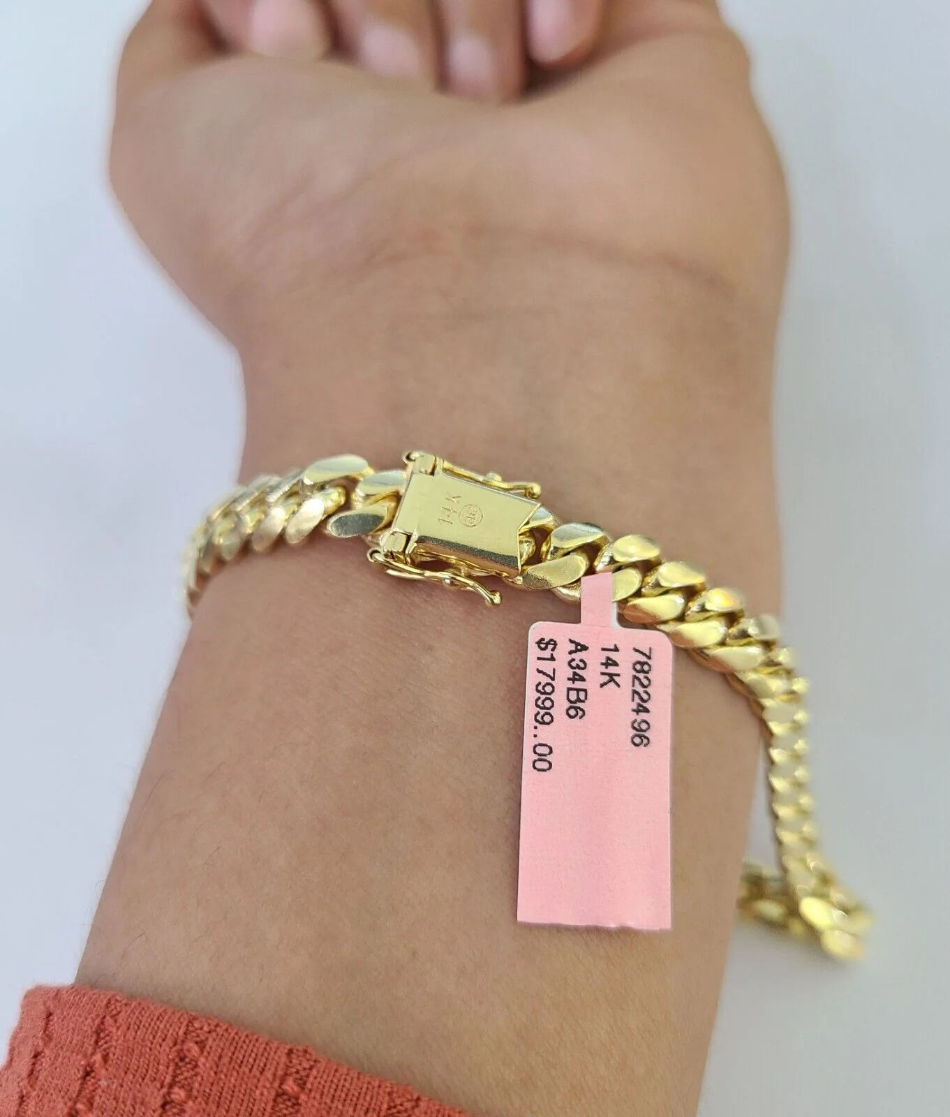 14K Solid Yellow Gold Miami Cuban Bracelet Box Clasp 8.5" Inch 7mm Link - Image 6