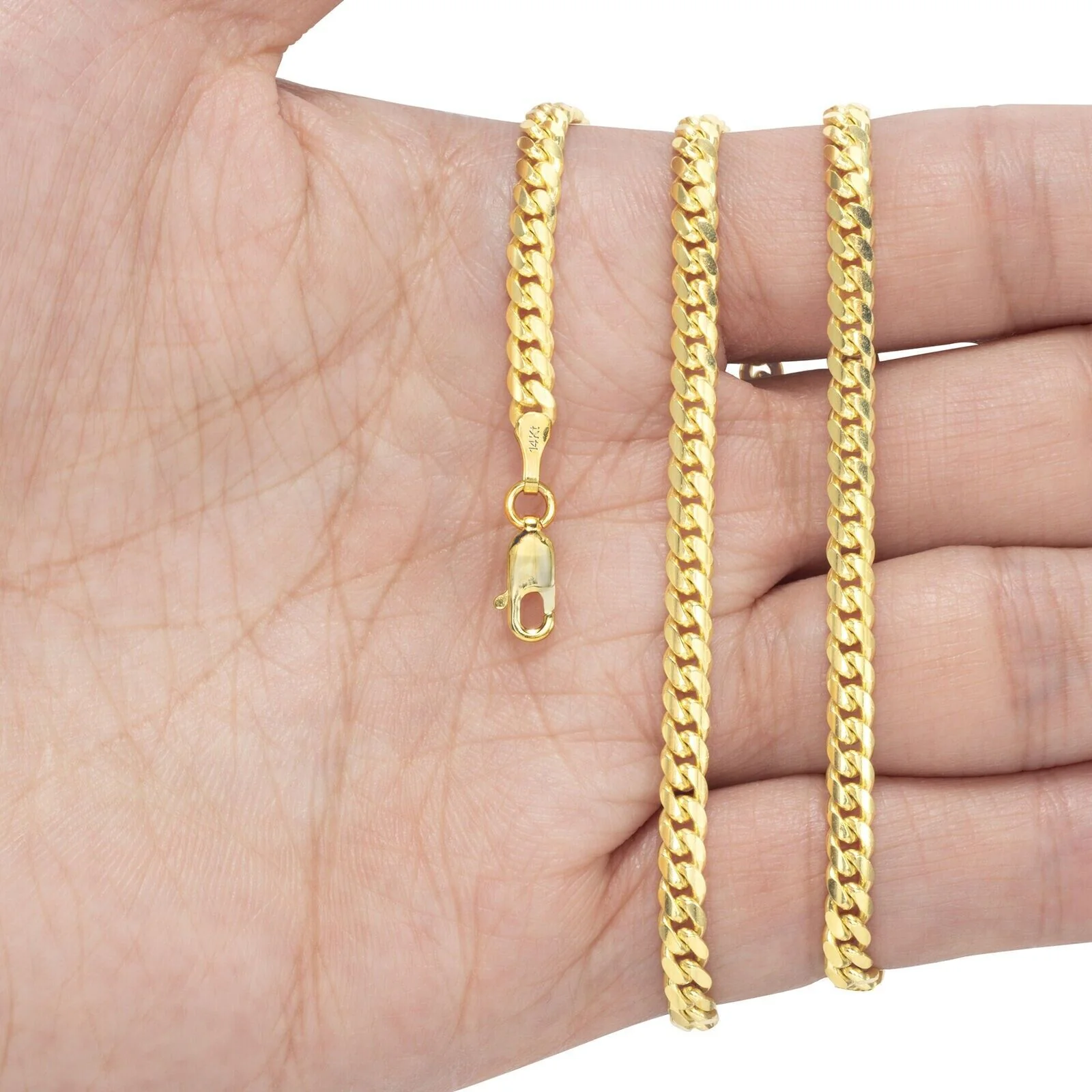 14k Solid Yellow Gold Miami Cuban Link Chain 5mm 22" Necklace 14kt Lobster Lock - Image 4