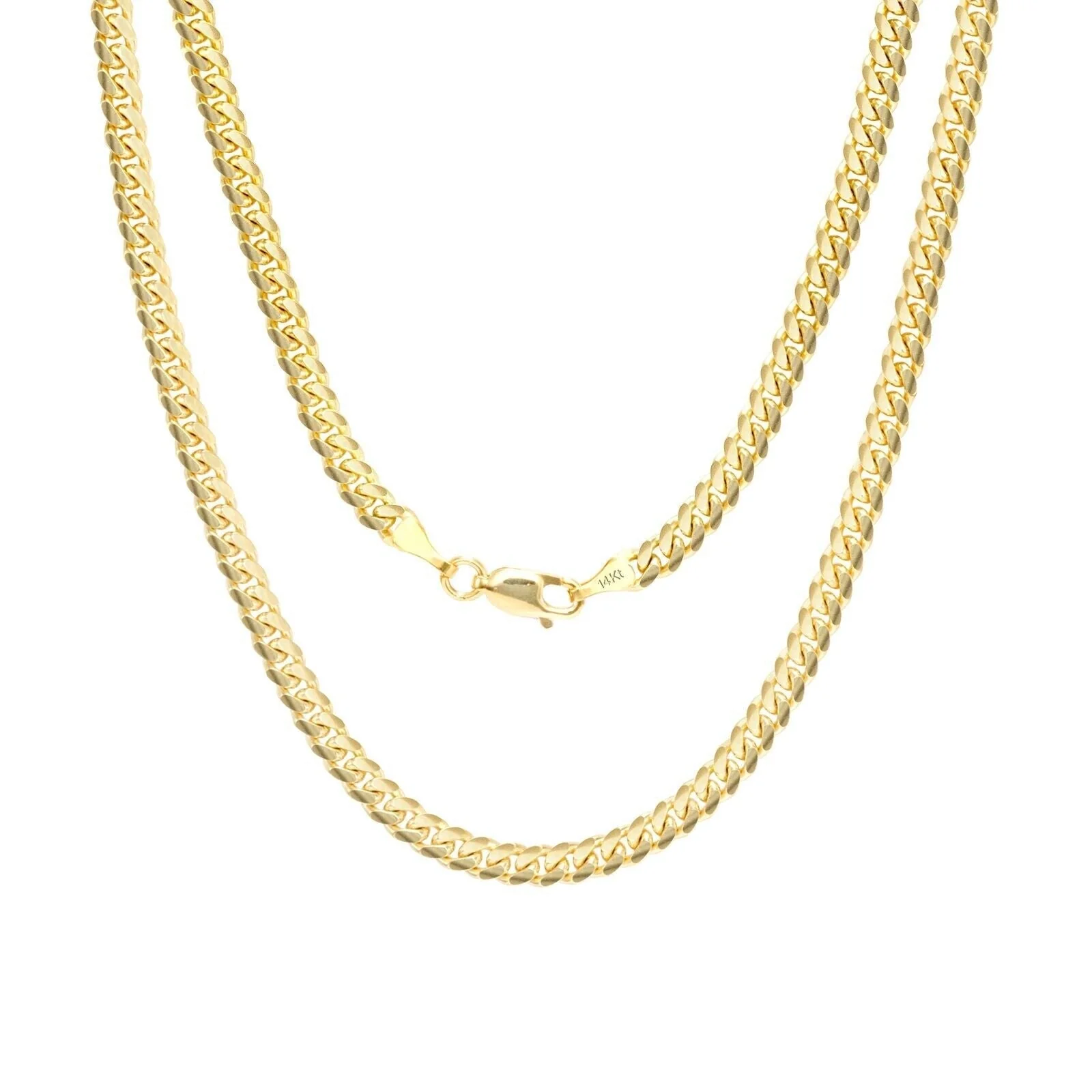 14k Solid Yellow Gold Miami Cuban Link Chain 5mm 30" Necklace 14kt Lobster Lock - Image 5