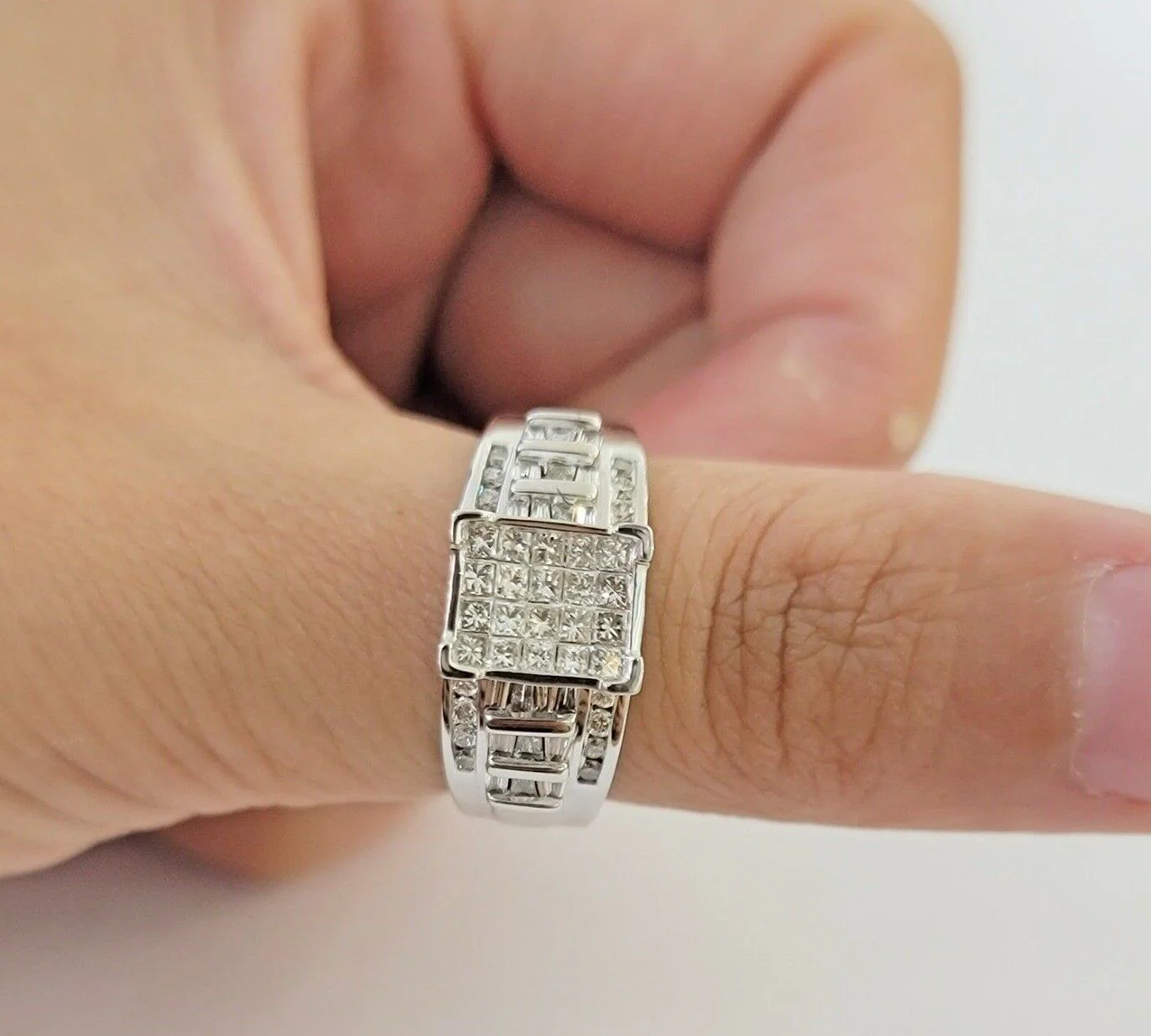 14k white Gold Natural Diamond Ladies Ring 1CT Diamond Real Women's Ring Band - Image 7