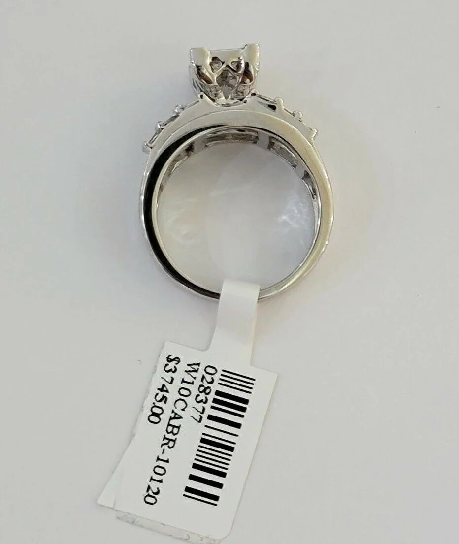 14k white Gold Natural Diamond Ladies Ring 1CT Diamond Real Women's Ring Band - Image 9