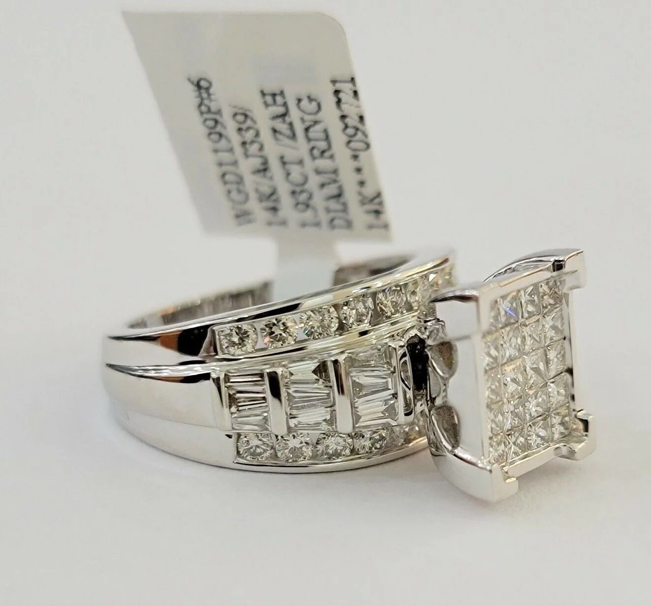 14k white Gold Natural Diamond Ladies Ring 2CT Diamond Real Women Ring Band REAL Ring Sizes 6,7,8,9,10,11 & 12 - Image 4