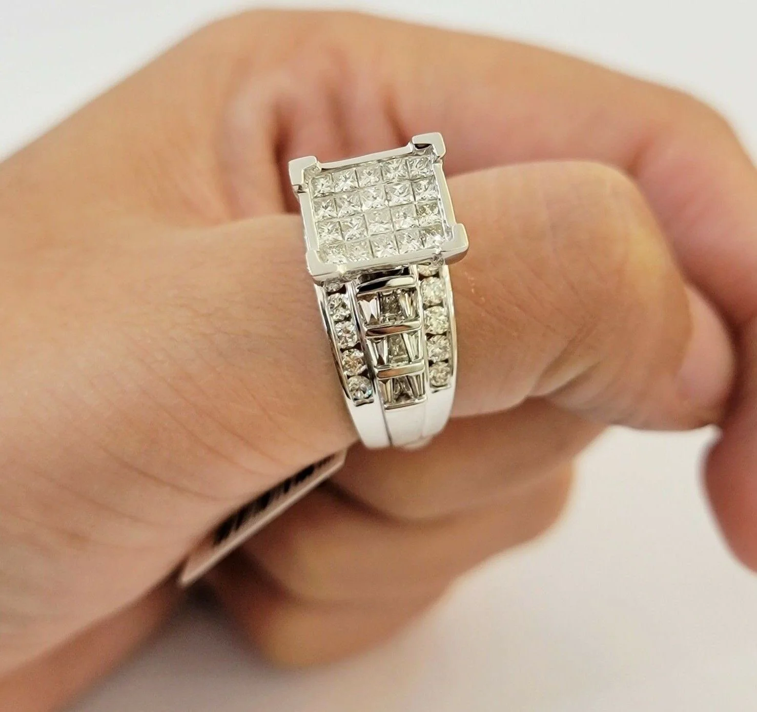 14k white Gold Natural Diamond Ladies Ring 2CT Diamond Real Women Ring Band REAL Ring Sizes 6,7,8,9,10,11 & 12 - Image 7