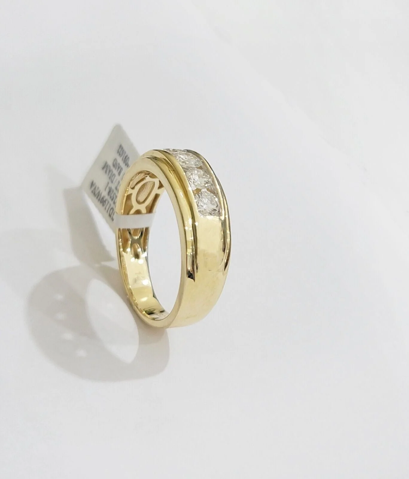 14k Yellow Gold 1CT Diamond Mens Ring Band Natural Diamonds Wedding Band, REAL - Image 4