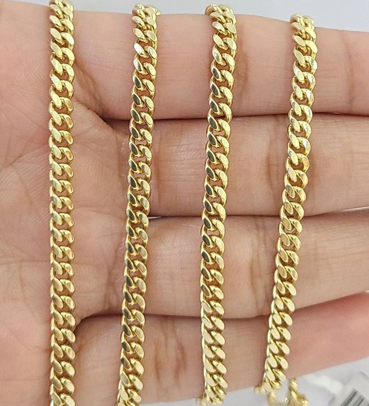 14k Yellow Gold 4mm Miami Cuban Link Chain Necklace 20"-28" Inch Real Solid - Image 4