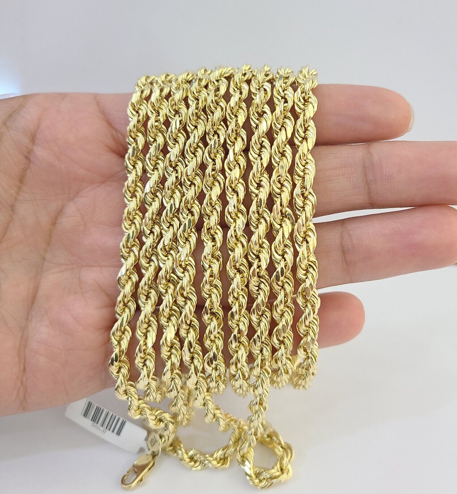 14k Yellow Gold 5mm Rope Chain Necklace 20"-28" Inch Real Gold 14kt All Sizes - Image 2