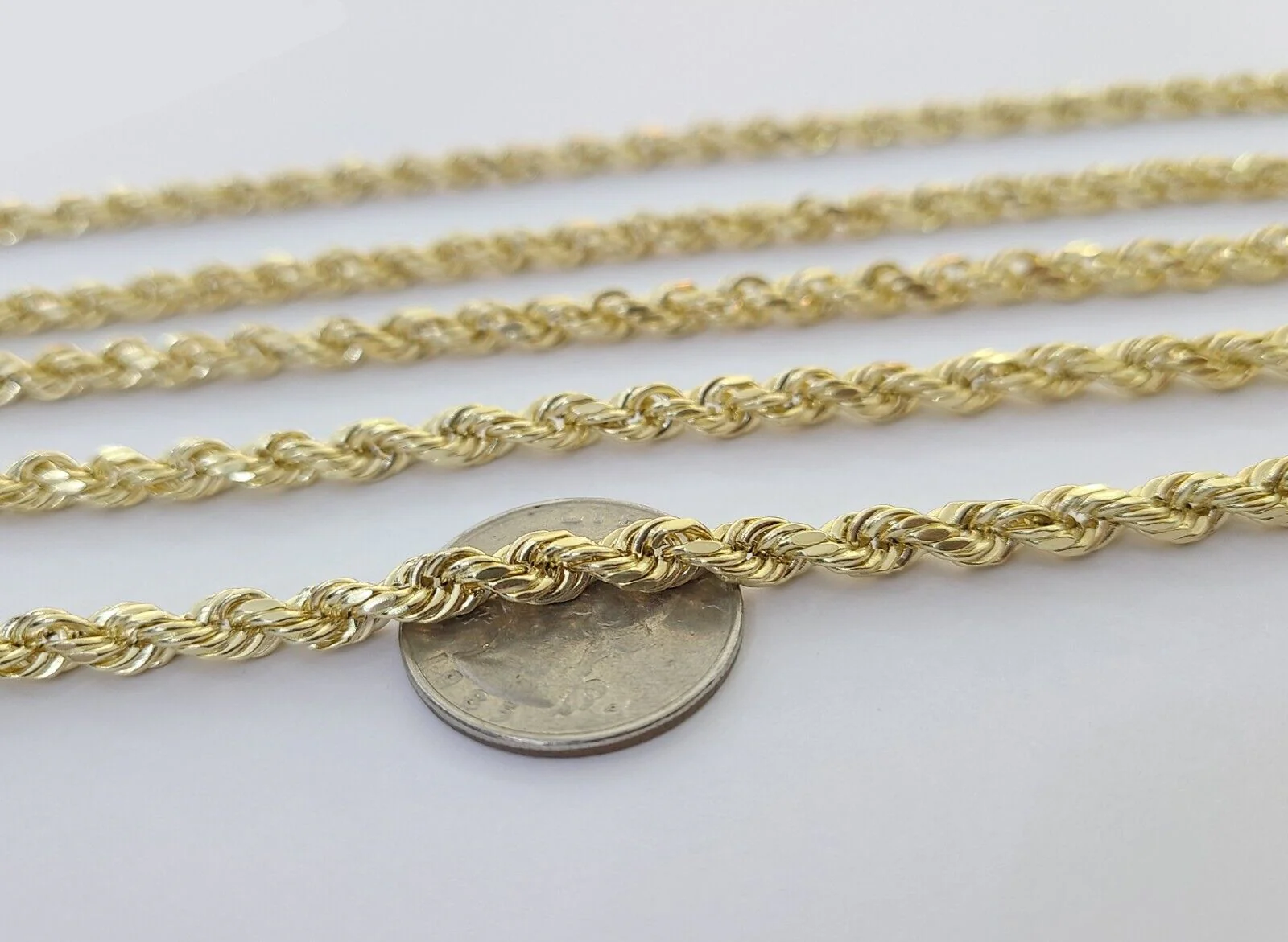 14k Yellow Gold 5mm Rope Chain Necklace 20"-28" Inch Real Gold 14kt All Sizes - Image 3