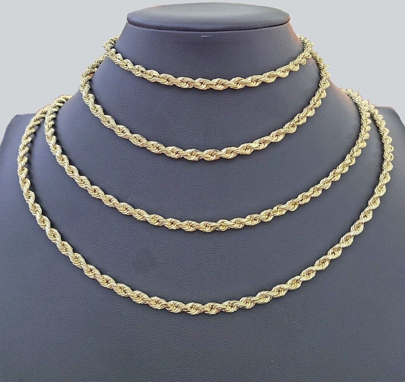 14k Yellow Gold 5mm Rope Chain Necklace 20"-28" Inch Real Gold 14kt All Sizes - Image 5