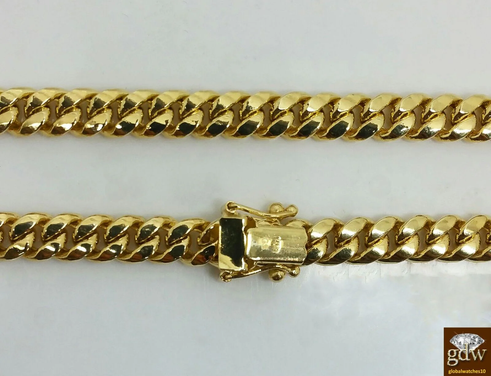 14K Yellow Gold Chain 7mm Miami Cuban Link 22 Inch BOX LOCK Chain For Mens - Image 4