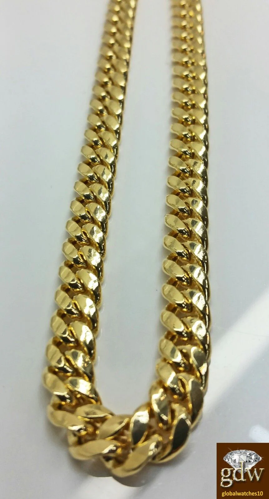 14K Yellow Gold Chain 7mm Miami Cuban Link 22 Inch BOX LOCK Chain For Mens - Image 5