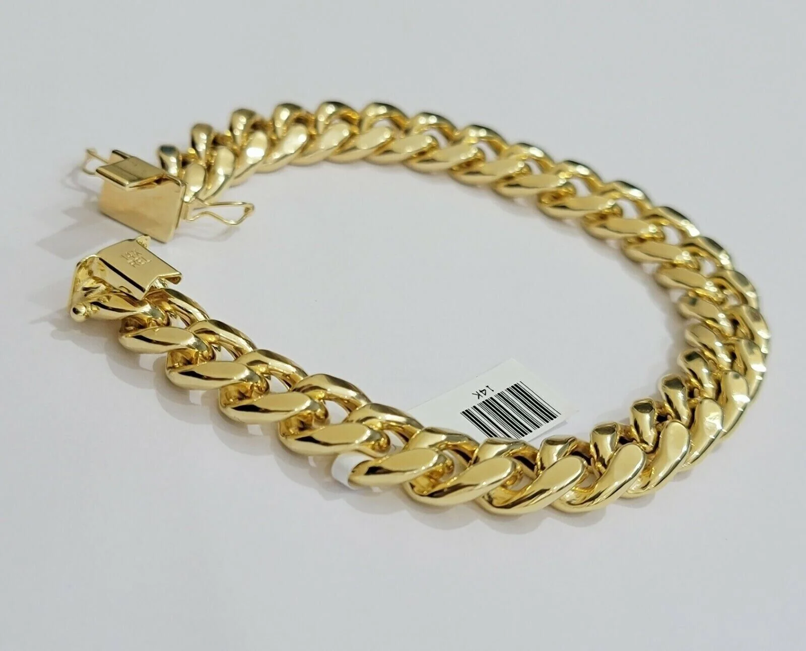 14k Yellow Gold Bracelet 13mm Miami Cuban Link 8.5 Inch Box Clasp Men Real 14kt - Image 8