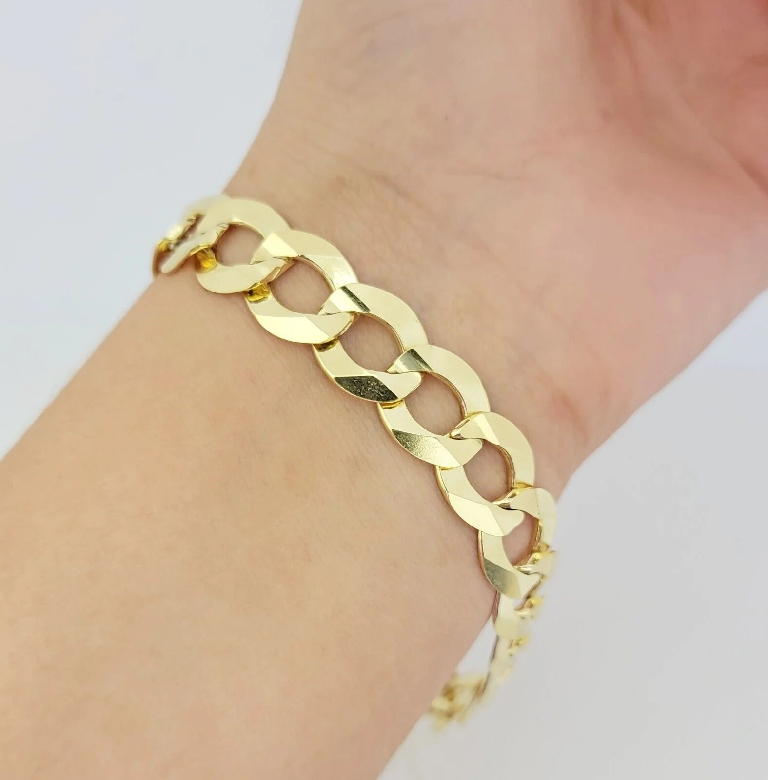 14k Yellow Gold Bracelet Cuban Curb Link 8.5" 12mm Thick SOLID REAL 14kt Men's - Image 2