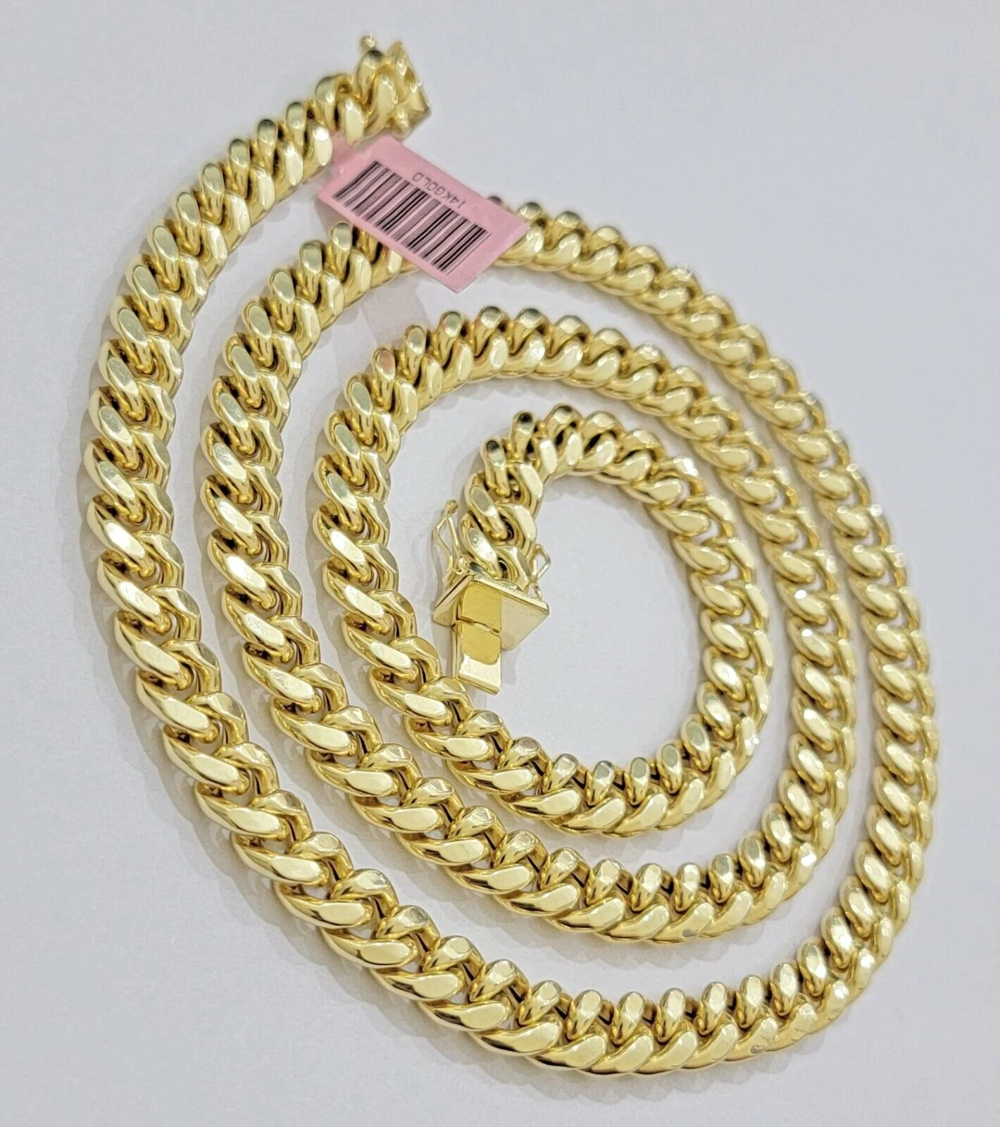 14k Yellow Gold Chain Miami Cuban Link Necklace 9mm 18 - 30 Inch Real 14KT Men's - Image 2