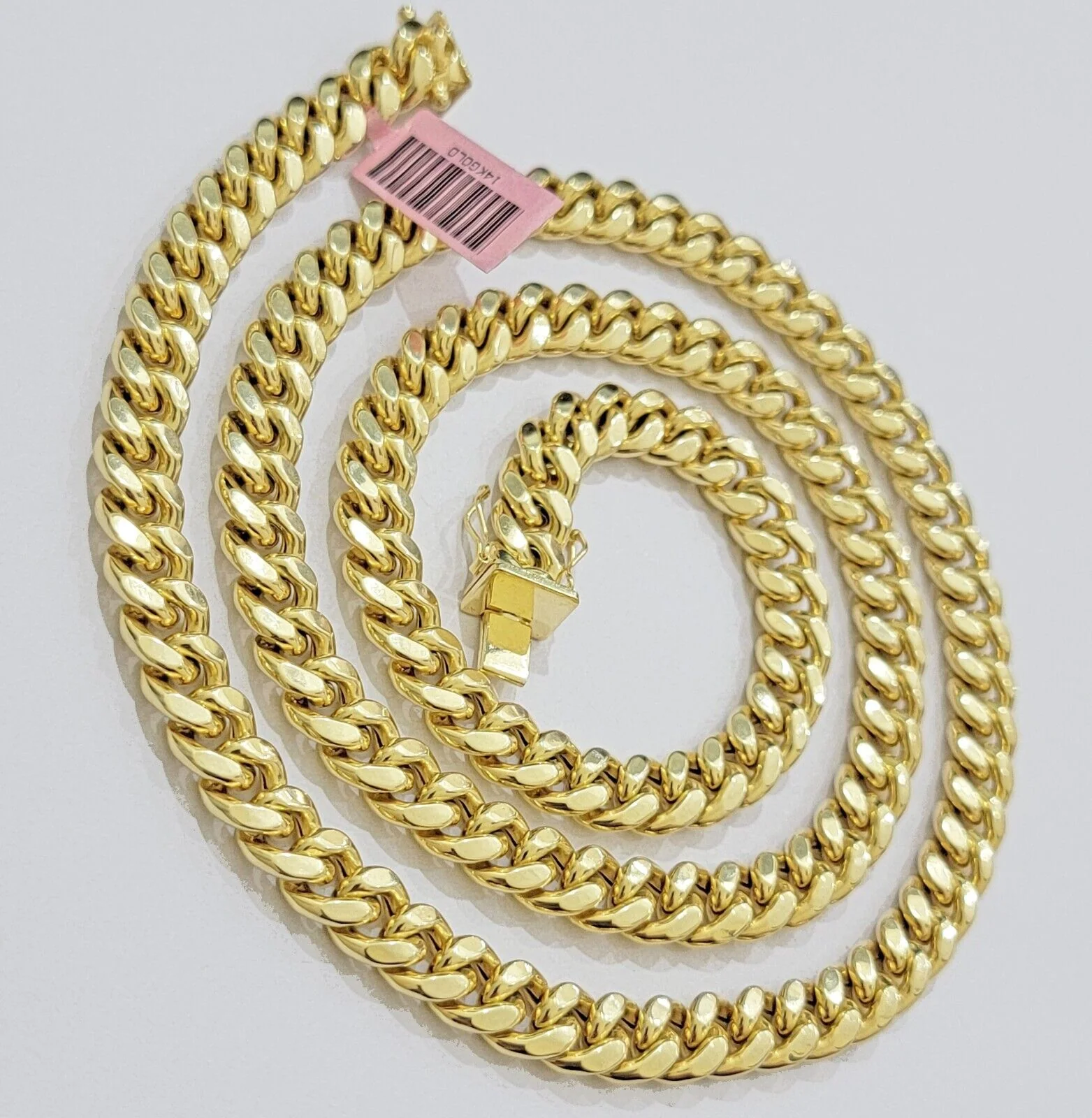 14k Yellow Gold Chain Miami Cuban Link Necklace 9mm 18 - 30 Inch Real 14KT Men's - Image 9