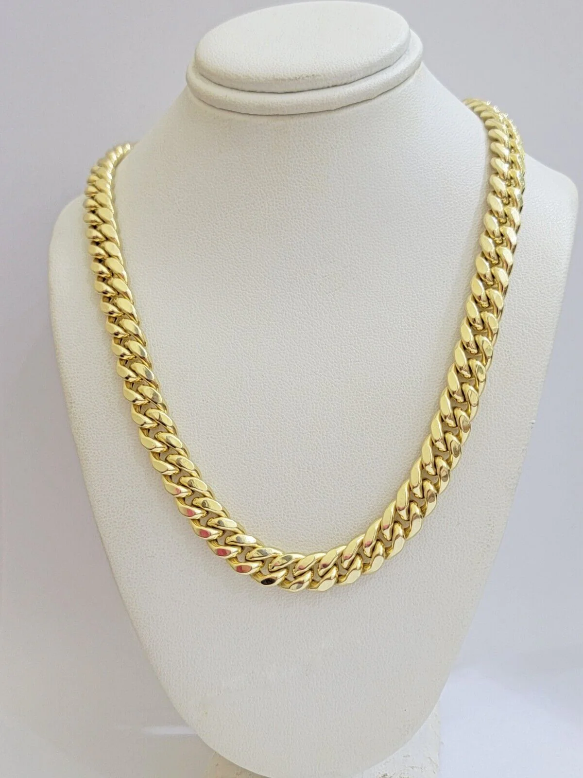14k Yellow Gold Chain Miami Cuban Link Necklace 9mm 24 Inch Real 14KT For Men's - Image 10