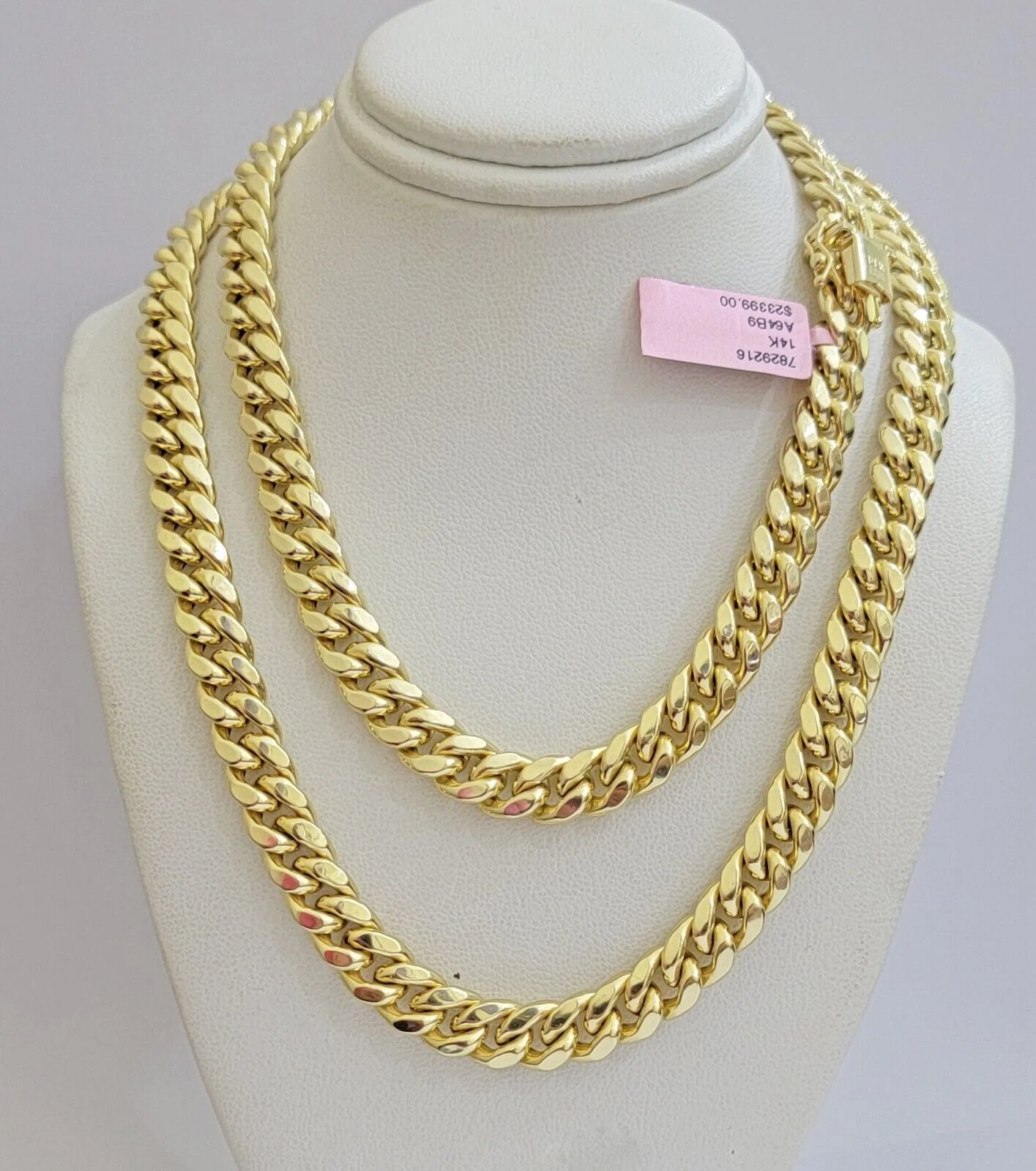 14k Yellow Gold Chain Miami Cuban Link Necklace 9mm 24 Inch Real 14KT For Men's - Image 7