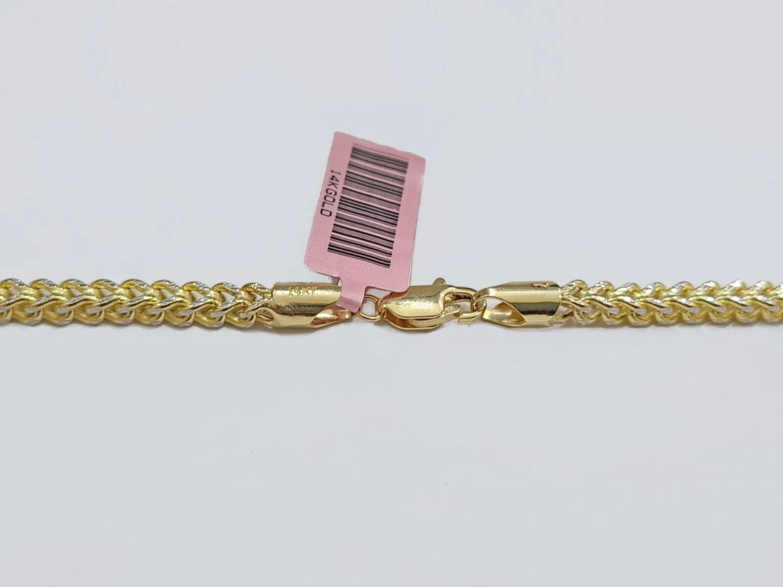 14k Yellow Gold Franco Chain Two-tone Necklace 4mm 20 Inch Diamond Cut 14kt - Image 2