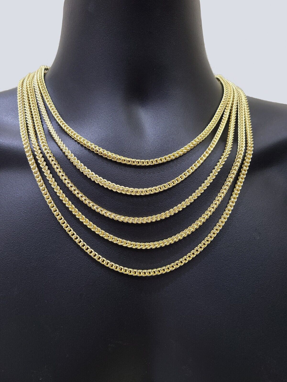 14k Yellow Gold Franco Chain Two-tone Necklace 4mm 26 Inch Diamond Cut 14kt - Image 11