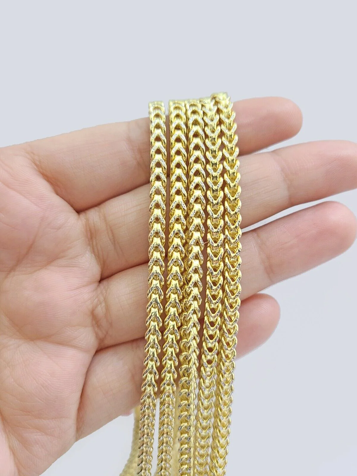 14k Yellow Gold Franco Chain Two-tone Necklace 4mm 26 Inch Diamond Cut 14kt - Image 13