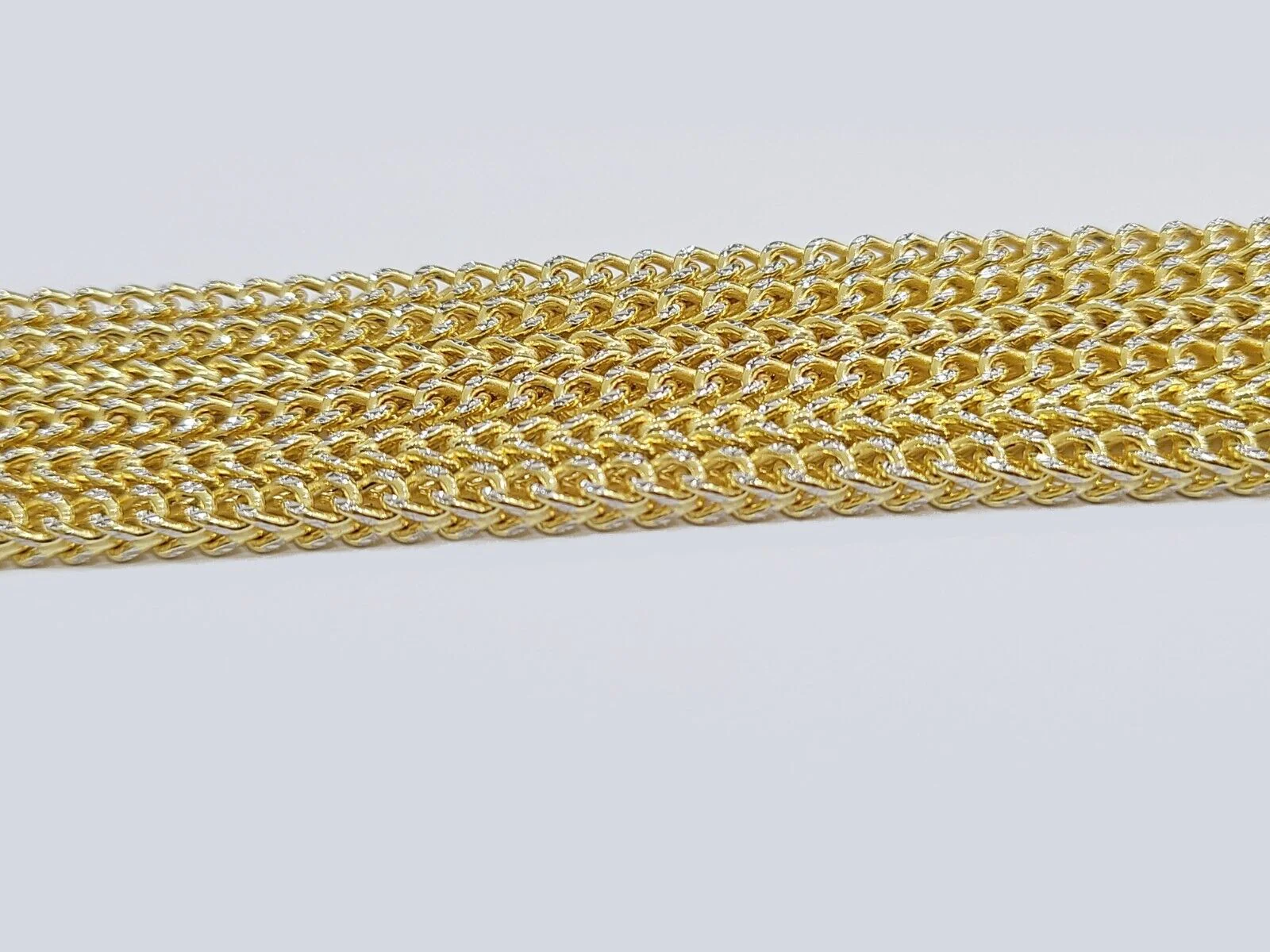 14k Yellow Gold Franco Chain Two-tone Necklace 4mm 26 Inch Diamond Cut 14kt - Image 9