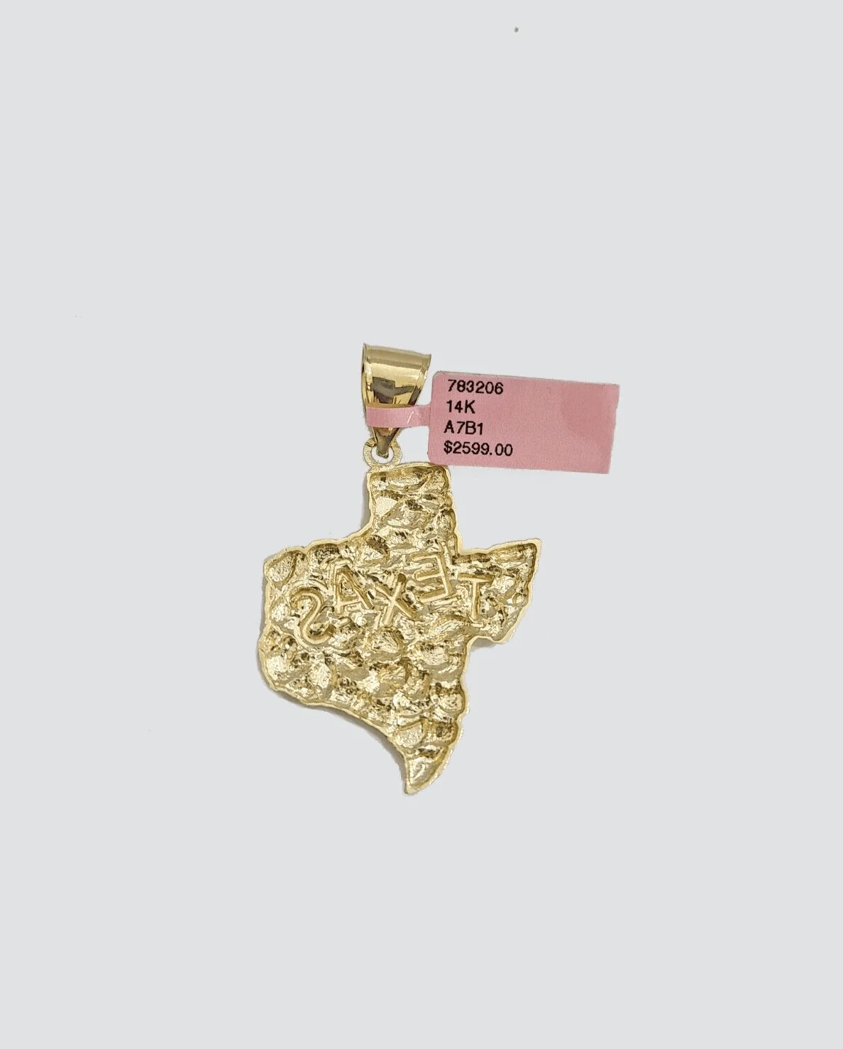 14k Yellow Gold Miami Cuban Chain 22 Inch Necklace Texas Map Charm Pendant Real - Image 3