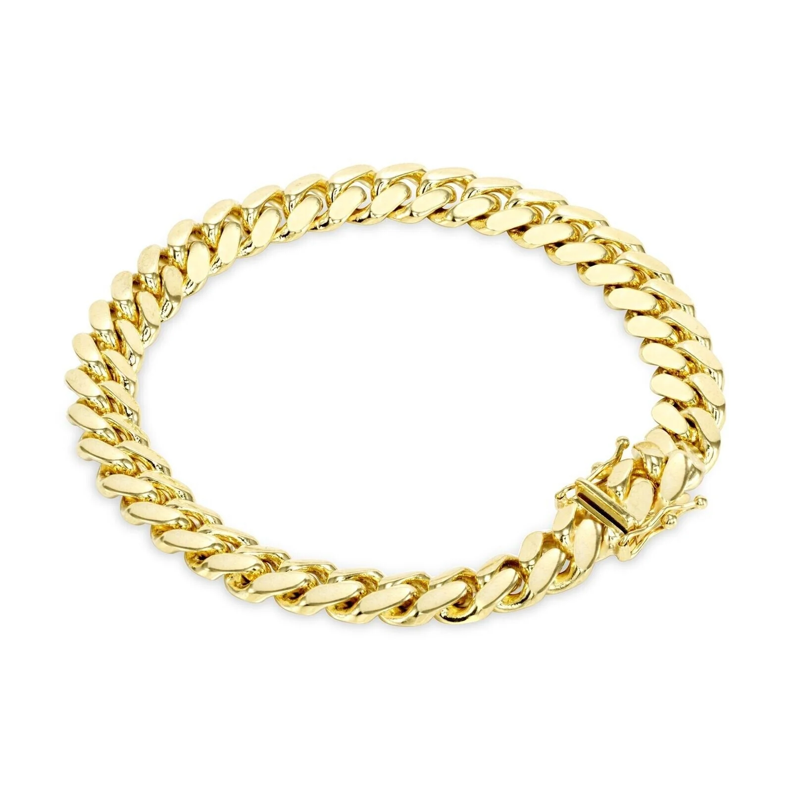 14k Yellow Gold Miami Cuban Link Bracelet 7.5 inch 8mm Real 14kt Kids and Ladies - Image 2