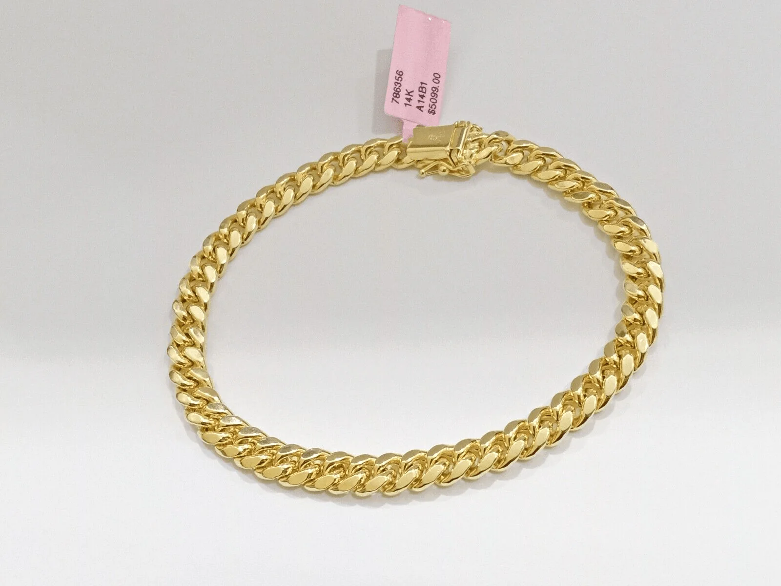 14k Yellow Gold Miami Cuban Link Bracelet 7" inch 7mm Real 14kt Kids and Ladies - Image 3