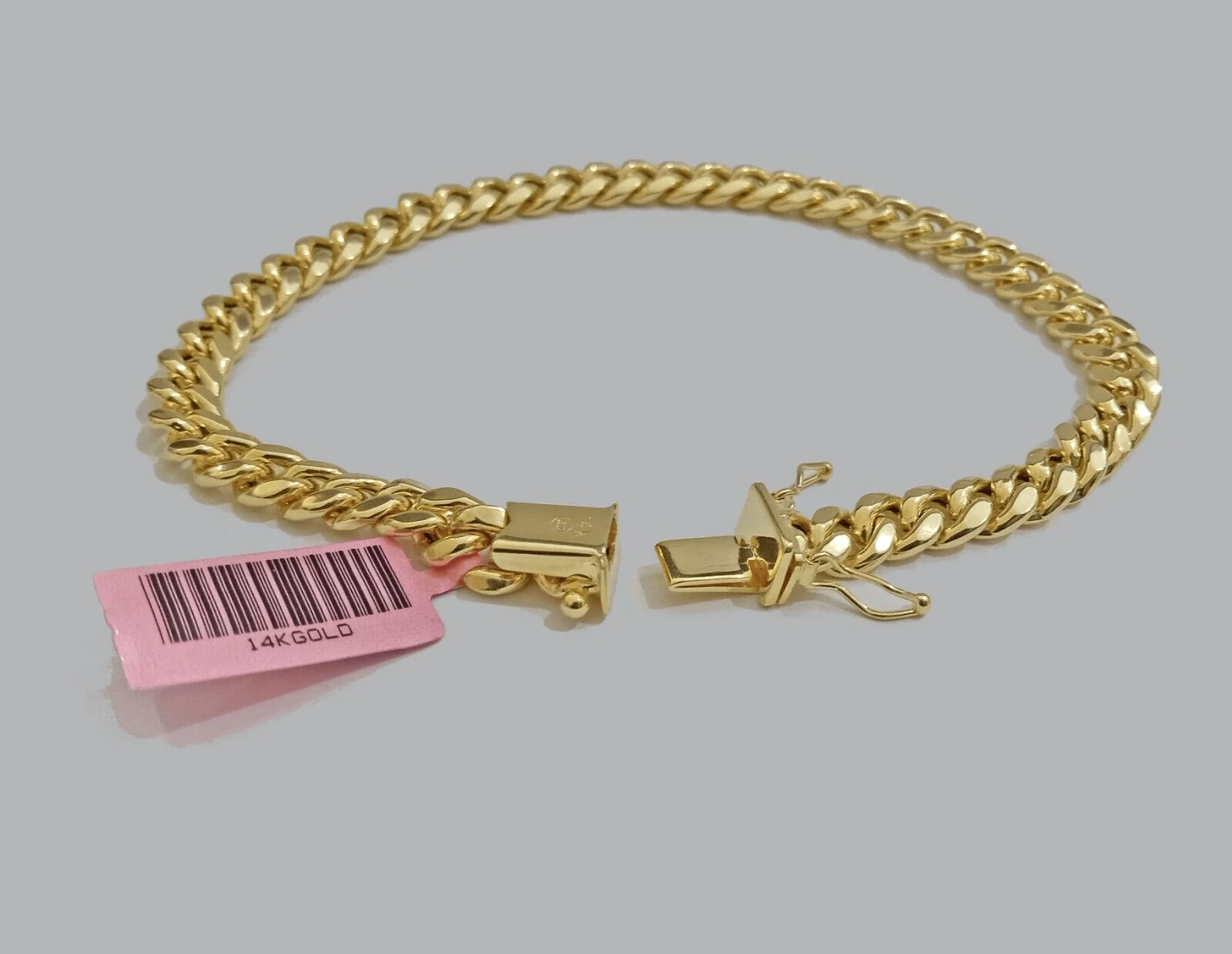 14k Yellow Gold Miami Cuban Link Bracelet 8.5'' inch 7mm Real Men & Ladies 14kt - Image 2