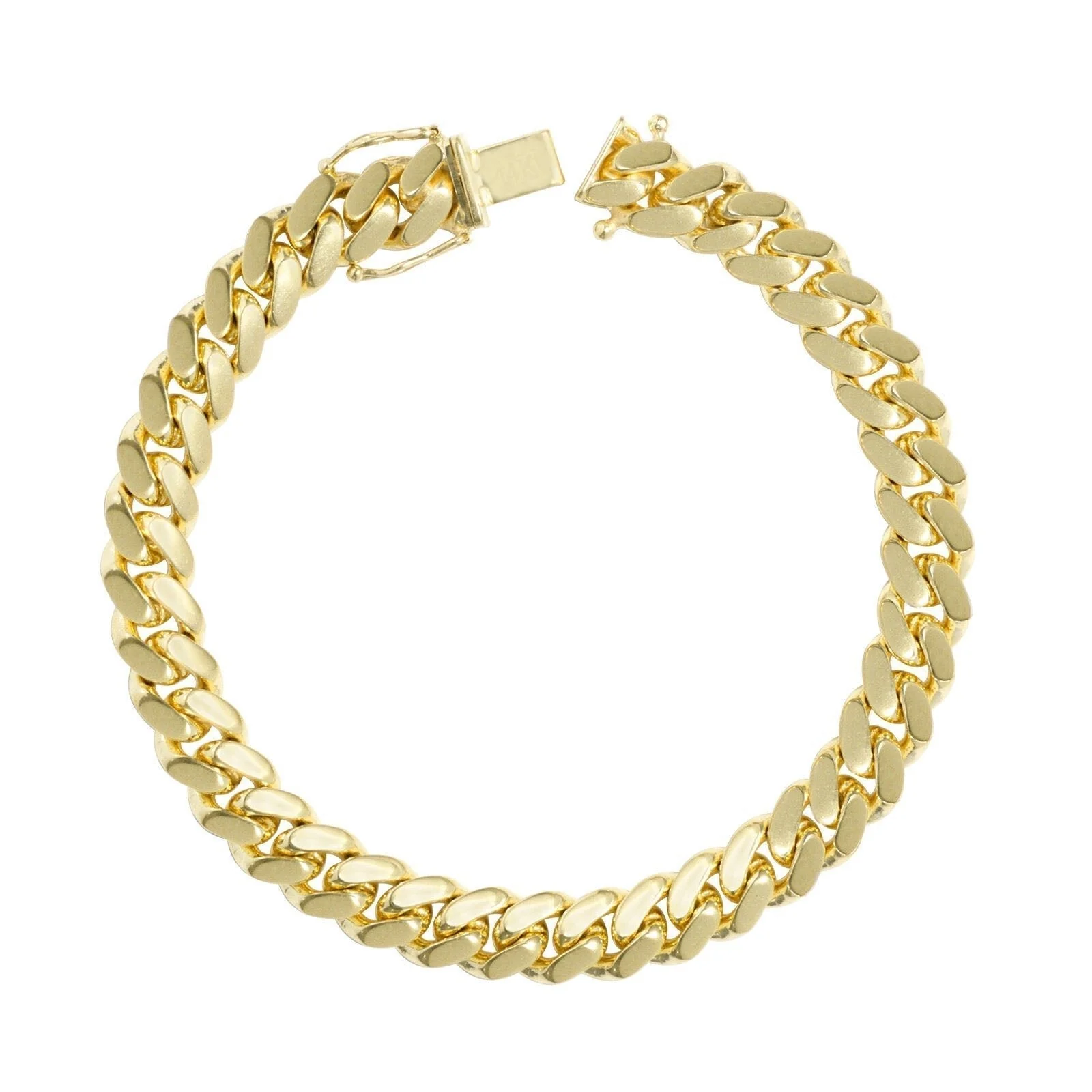 14k Yellow Gold Miami Cuban Link Bracelet 8.5" inch 8mm Real 14kt Box Lock For Men