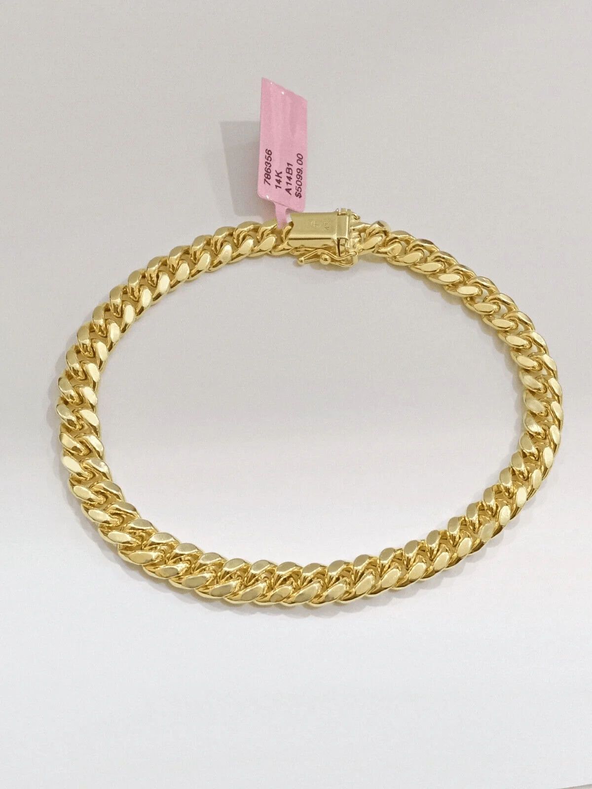 14k Yellow Gold Miami Cuban Link Bracelet 9 inch 7mm Real Mens & Ladies Box Lock - Image 3