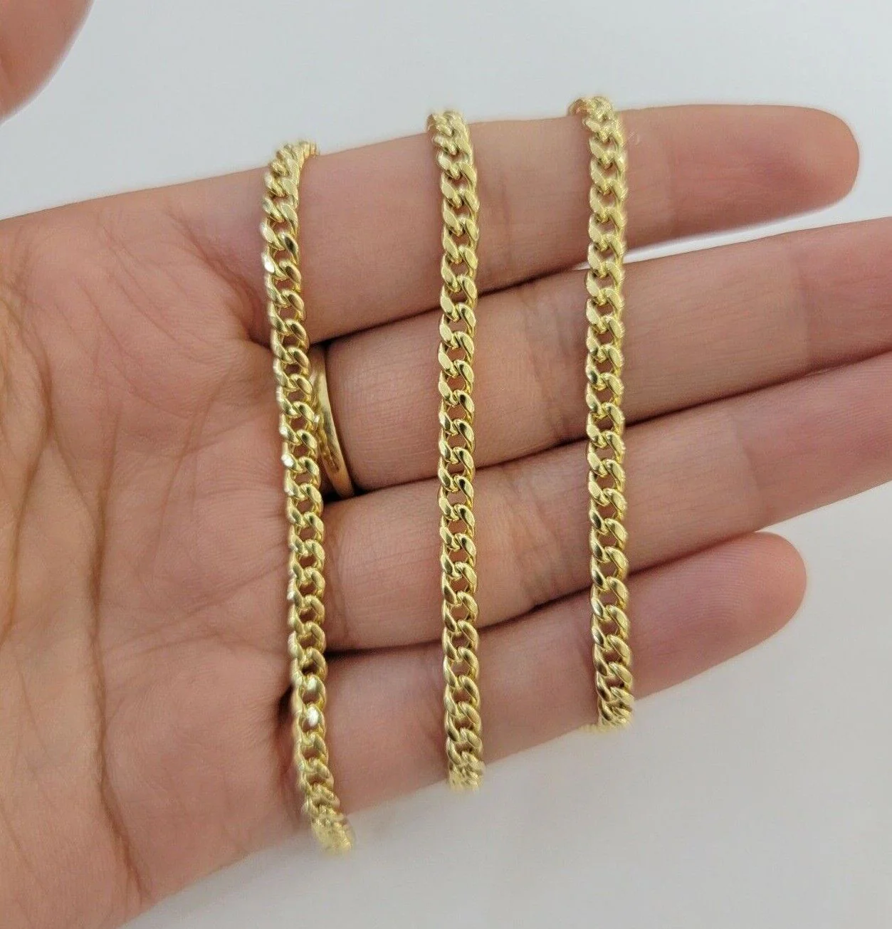 14k Yellow Gold Miami cuban Link Chain 3.5mm Necklace 20" Men Women , REAL 14KT - Image 2