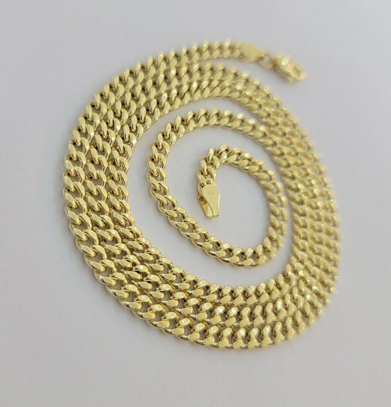 14k Yellow Gold Miami cuban Link Chain 3.5mm Necklace 20" Men Women , REAL 14KT - Image 5