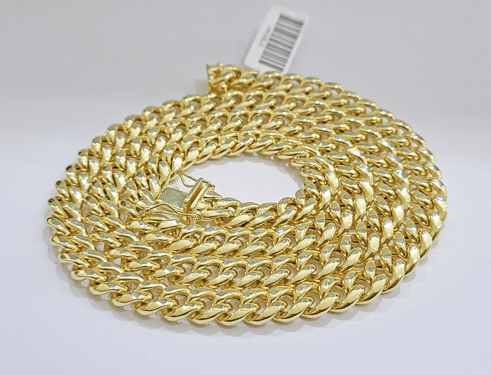 14k Yellow Gold Miami Cuban Link Chain 8mm 18" Necklace Box Lock Choker Real - Image 2