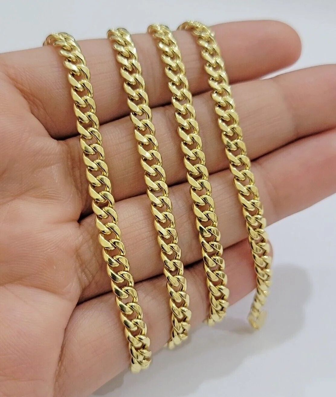 14k Yellow Gold Miami Cuban Link Chain Necklace 18'' 20" 22'' 24'' 26" Inch 5mm - Image 2