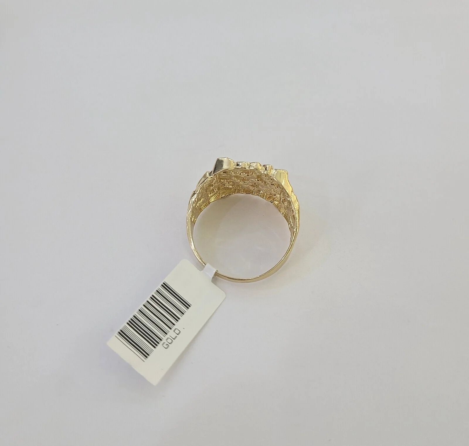 14k Yellow Gold Nugget Band Ring Casual Square Gold Ring Sizable 10kt All Sizes - Image 7