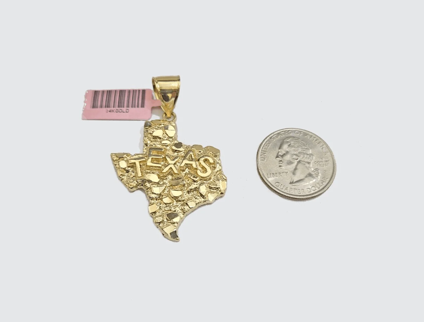 14k Yellow Gold Rope Chain 24'' Inch Necklace Texas Map Charm Pendant Real 14kt - Image 12