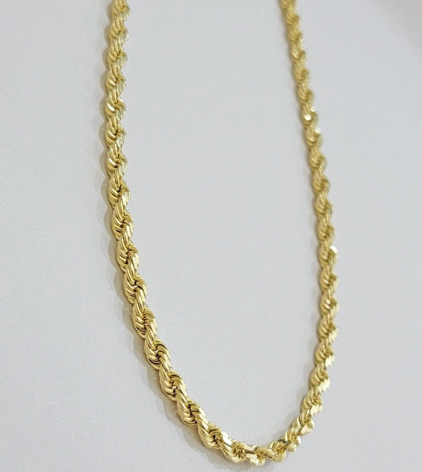 14k Yellow Gold Rope Chain Necklace SOLID Real 14kt 4mm 18 - 28 Inch Diamond Cut - Image 7