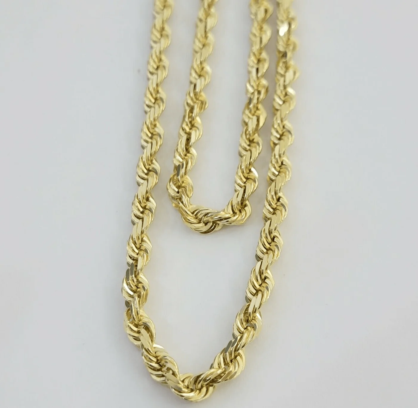 14k Yellow Gold Rope Chain Solid Necklace 6mm 24" Dimond Cut GURANTEED REAL GOLD - Image 7