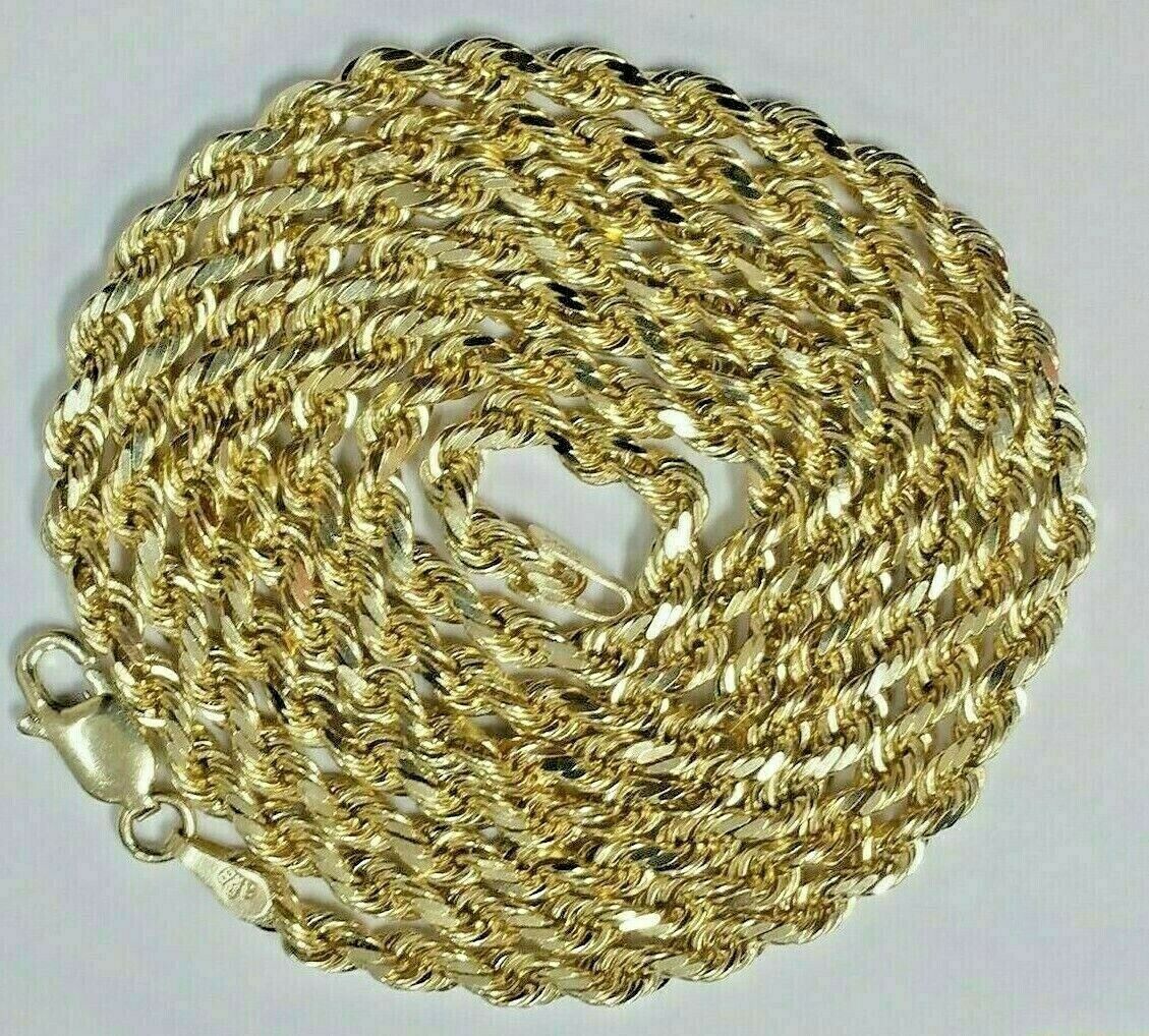 14K Yellow Gold Chain Necklace 18"-28" 3mm Diamond Cut REAL 14kt Men Women - Image 5