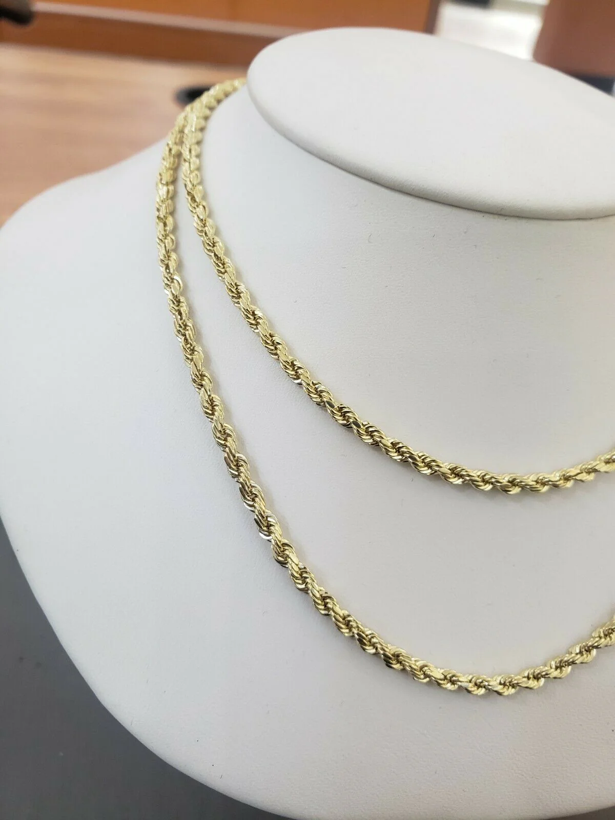 14K Yellow Gold Solid Chain Necklace 18"-28" 3mm Diamond Cut REAL 14kt Men Women - Image 9